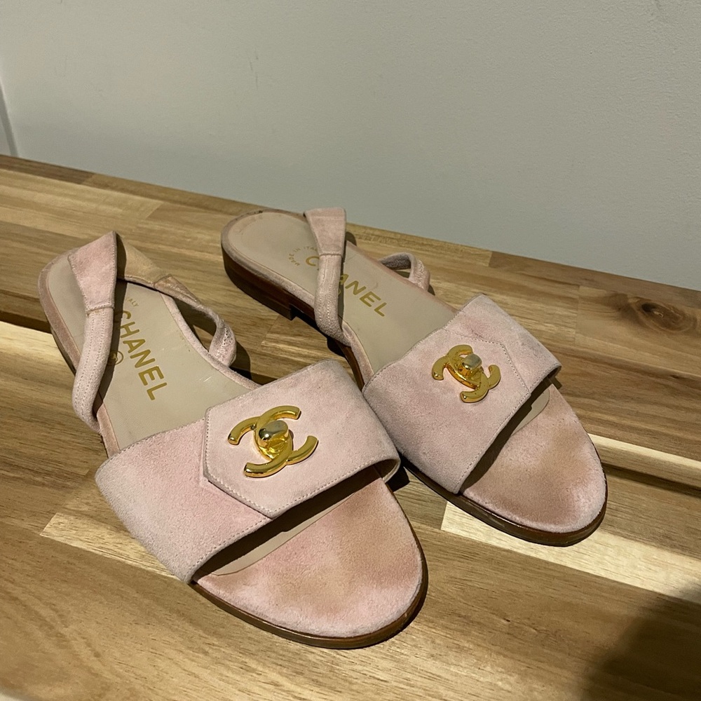 Vintage Chanel suede sandals